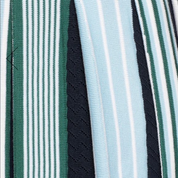 MSGM- Asymmetric Pleat Stripe Cotton Knit Skirt - Picture 10 of 13